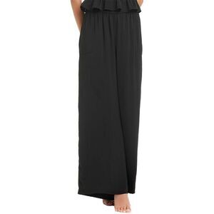 Red Carter Womens  Hammered Satin Coverup Wide Leg Pant, Black